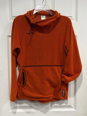 Melanzana Men's Small Micro Grid Hoodie Orange Jacket GUC Microgrid